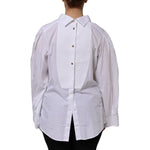Dolce & Gabbana White Cotton Long Sleeves Formal Top Shirt TSH90565-38