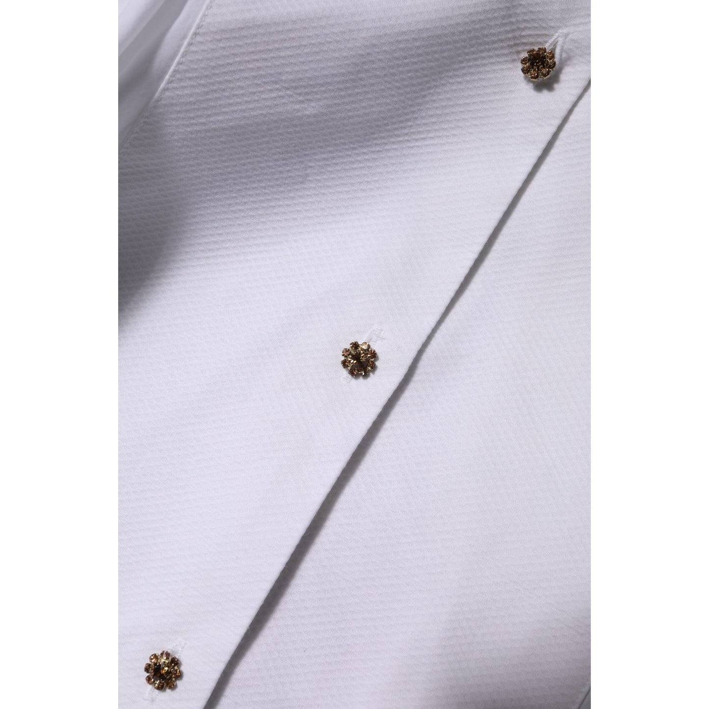 Dolce & Gabbana White Cotton Long Sleeves Formal Top Shirt TSH90565-38