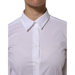 Dolce & Gabbana White Cotton Long Sleeves Collared Top Shirt TSH90568-44