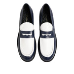 Dolce & Gabbana Black White Leather Slip On Loafers Men Dress Shoes