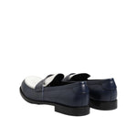 Dolce & Gabbana Black White Leather Slip On Loafers Men Dress Shoes