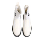 Dolce & Gabbana White Beige DG Logo Mid Calf Boots Shoes MV7508-44
