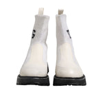 Dolce & Gabbana White Beige DG Logo Mid Calf Boots Shoes MV7508-44