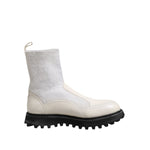 Dolce & Gabbana White Beige DG Logo Mid Calf Boots Shoes MV7508-44
