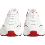 Dolce & Gabbana White Red DAYMASTER Leather Sneakers Shoes