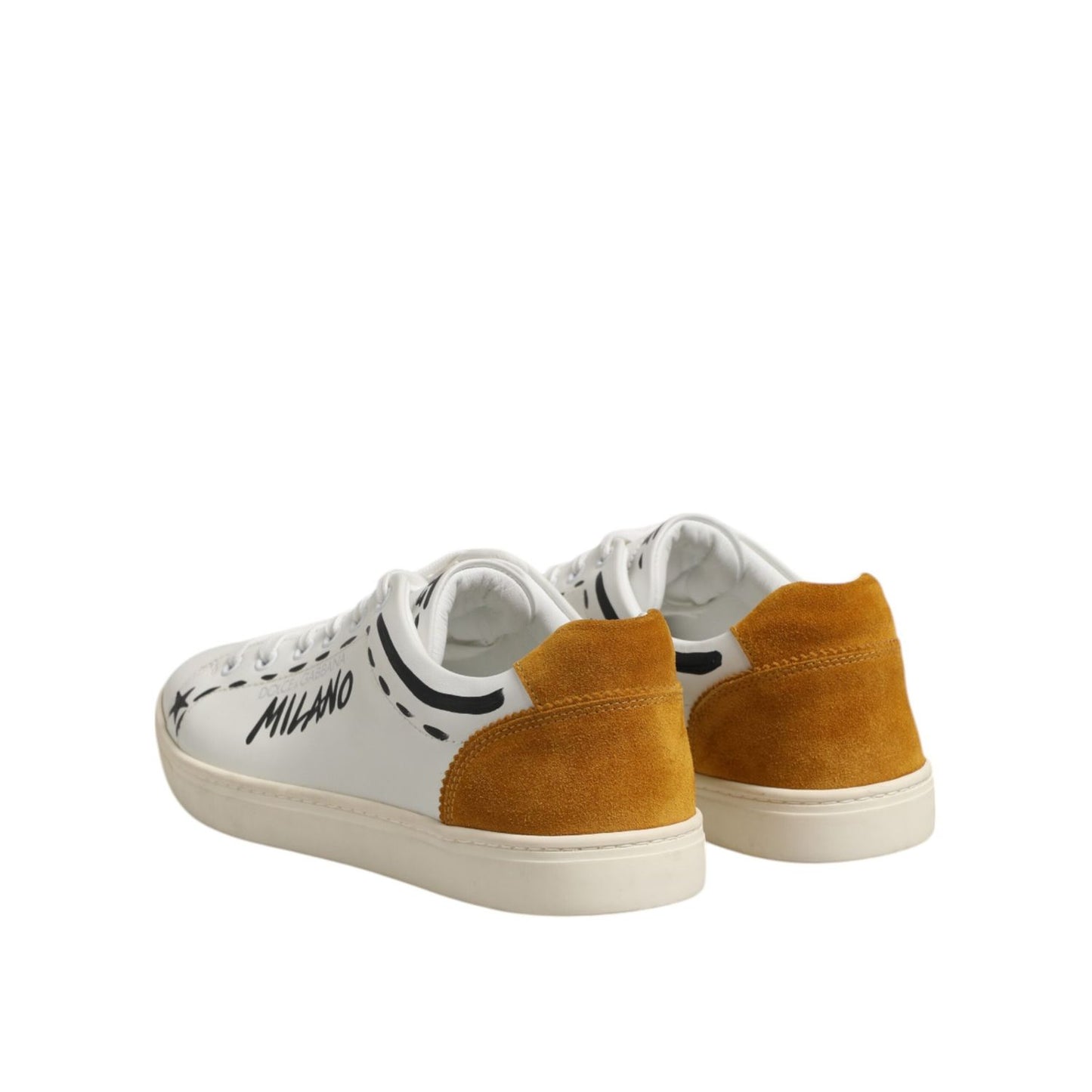 Dolce & Gabbana White Leather MILANO Low Top Sneakers Shoes MV7519-40