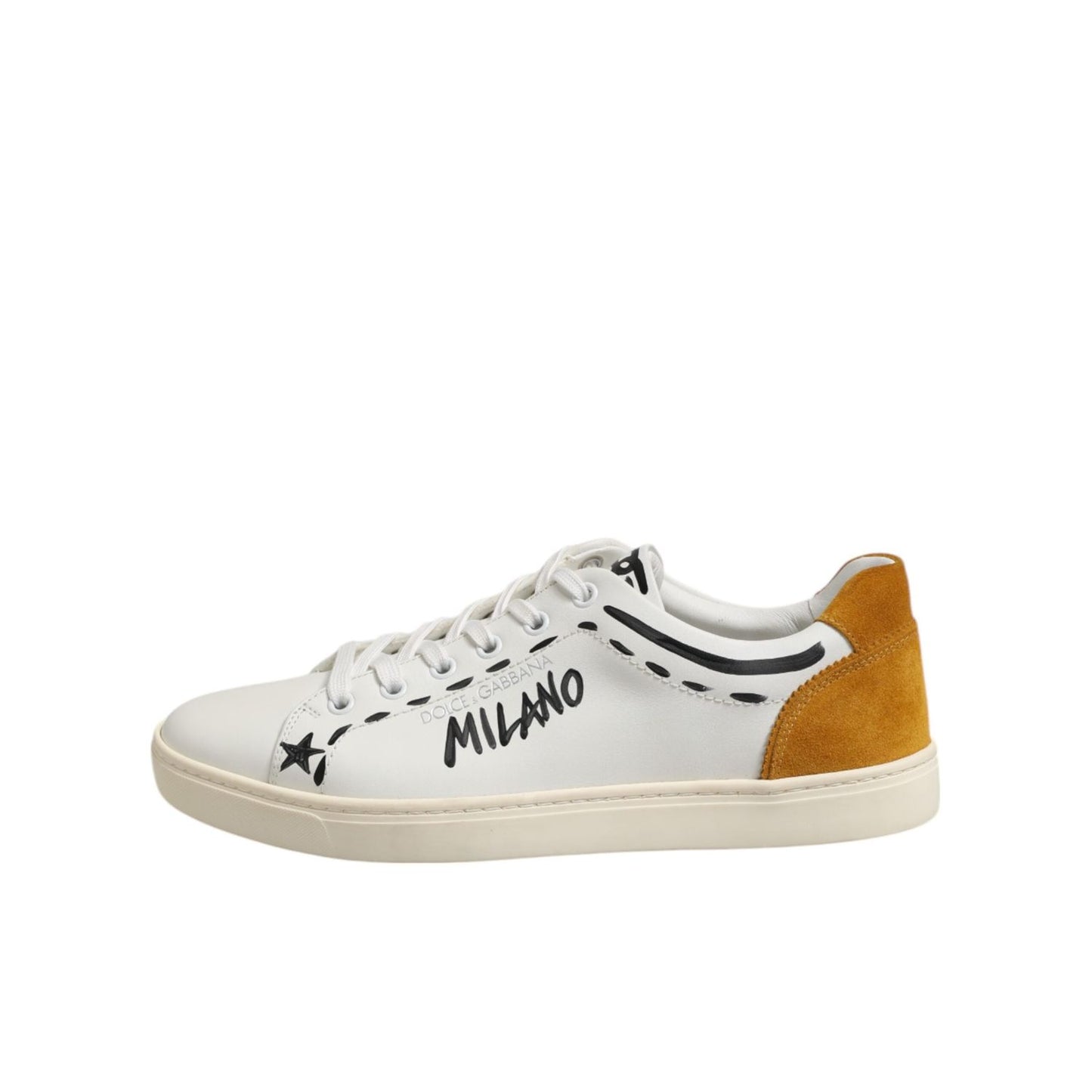 Dolce & Gabbana White Leather MILANO Low Top Sneakers Shoes MV7519-40