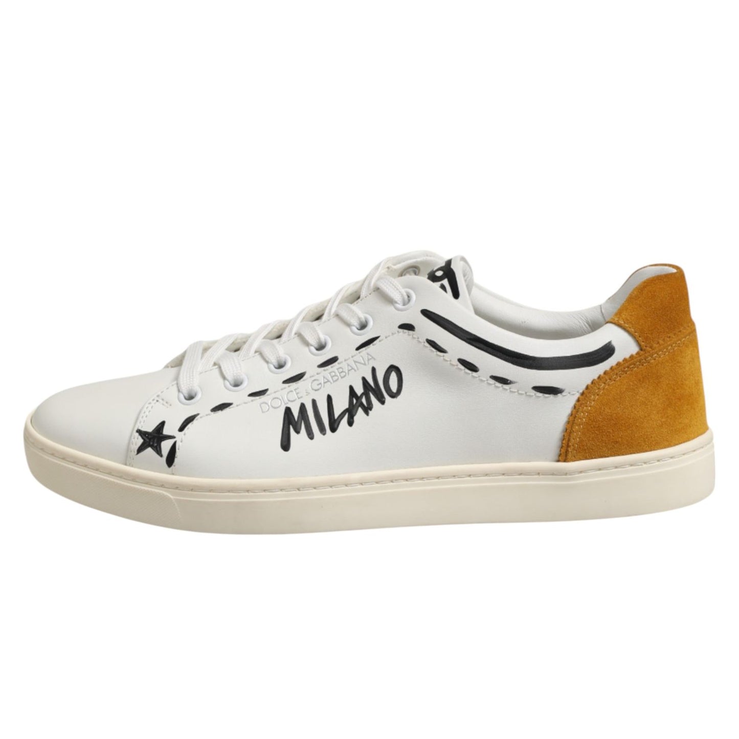 Dolce & Gabbana White Leather MILANO Low Top Sneakers Shoes MV7519-40