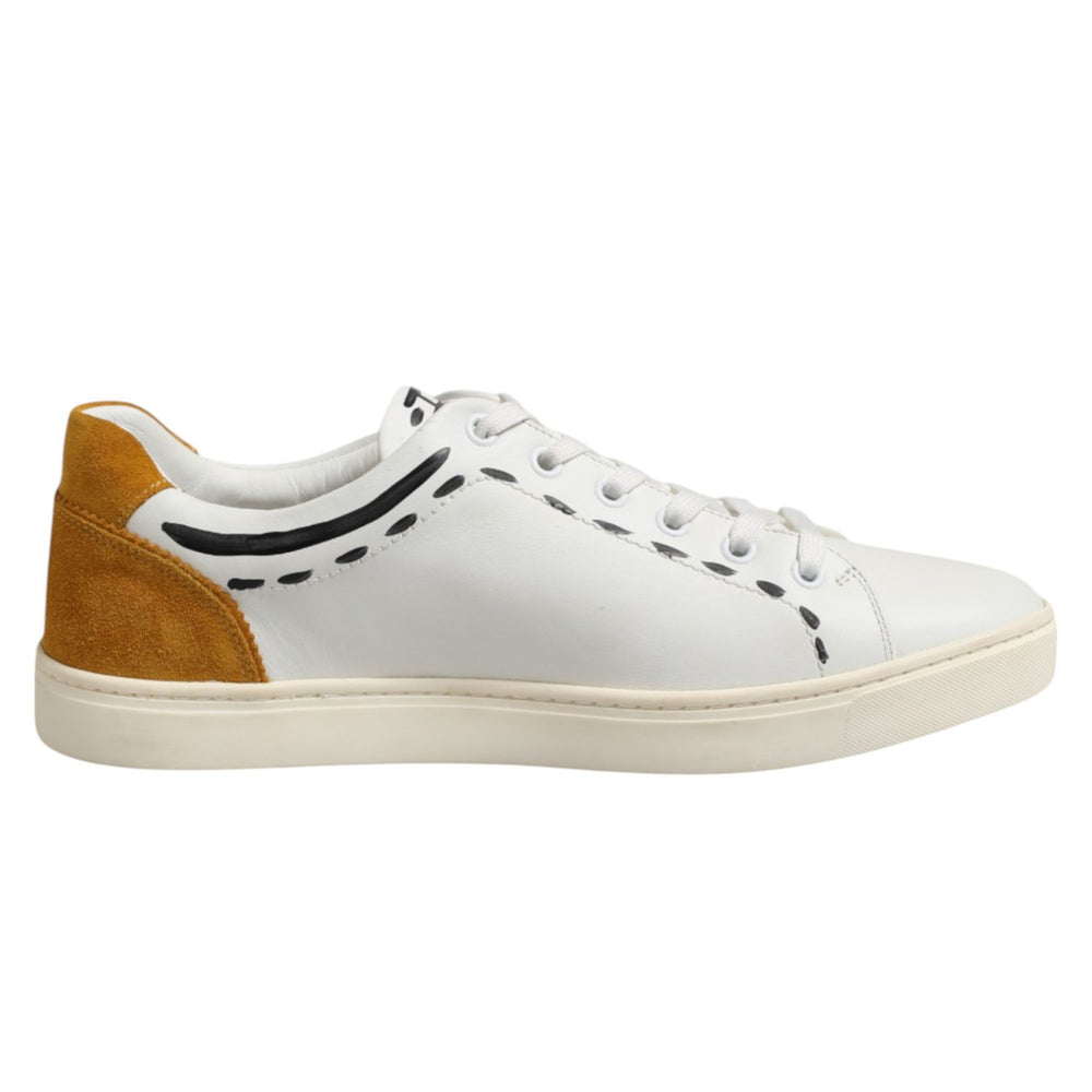 Dolce & Gabbana White Leather MILANO Low Top Sneakers Shoes MV7519-40