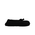 Dolce & Gabbana Black Wool Slip On Flats Ballerina Shoes MV7520-37