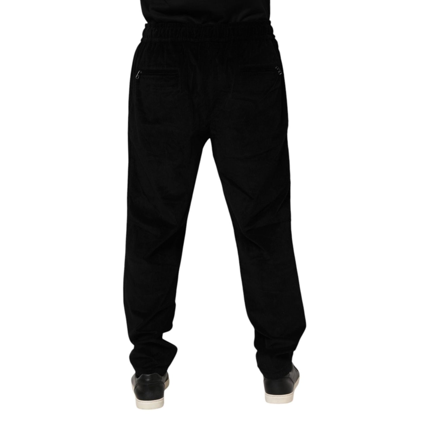 Dolce & Gabbana Black Cotton Men Jogger Sweatpants Pants PAN76335-56