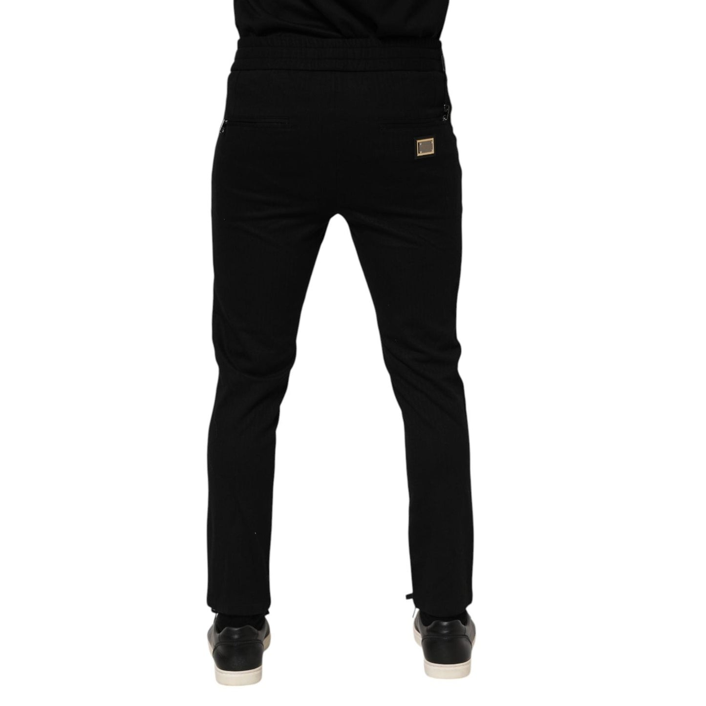 Dolce & Gabbana Black Viscose Drawstring Men Jogger Pants PAN76336-44