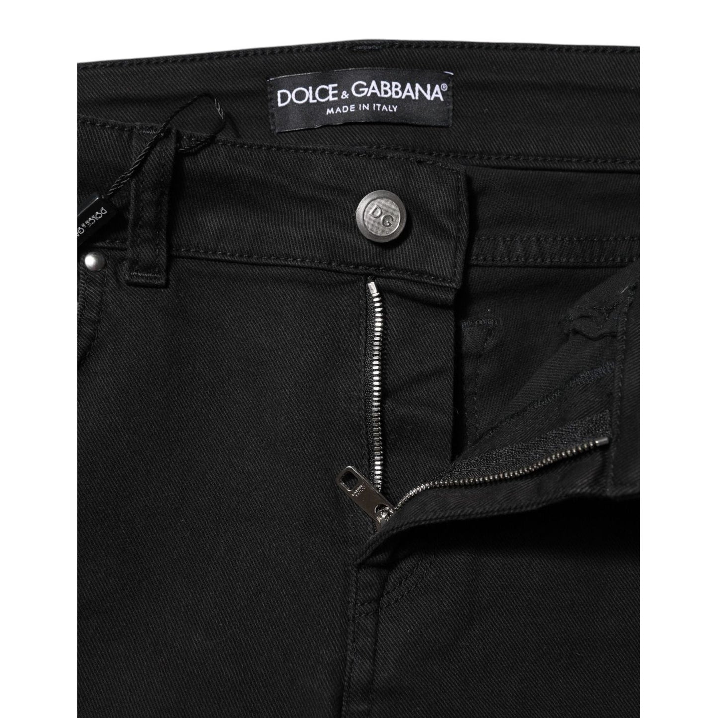 Dolce & Gabbana Black Cotton Skinny Mid Waist Denim Jeans PAN75114-38