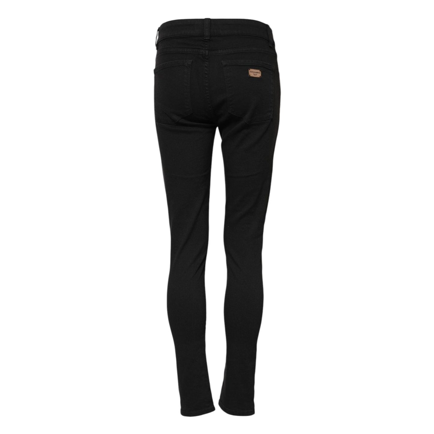 Dolce & Gabbana Black Cotton Skinny Mid Waist Denim Jeans PAN75115-38