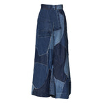 Dolce & Gabbana Blue Denim Long Maxi Patchwork Cotton Skirt
