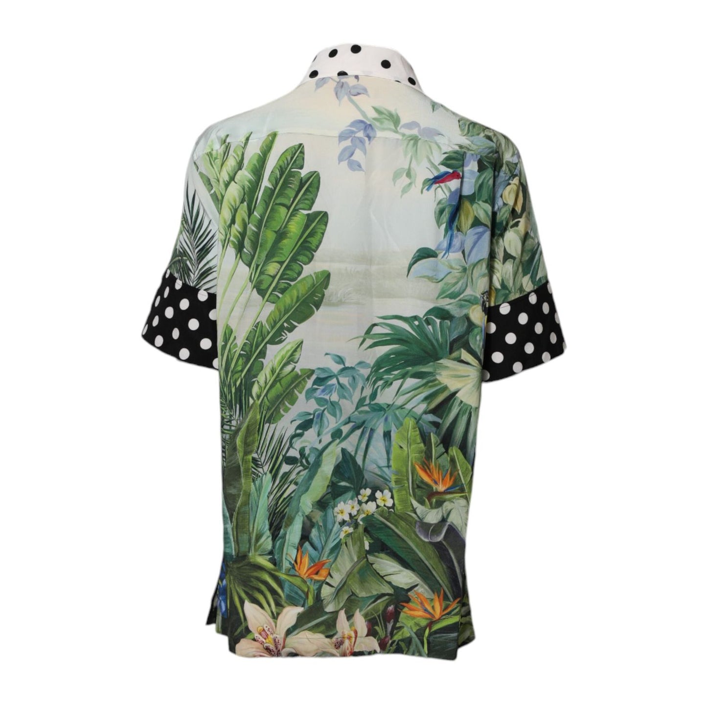 Dolce & Gabbana Multicolor Printed Silk Collared Shirt Top