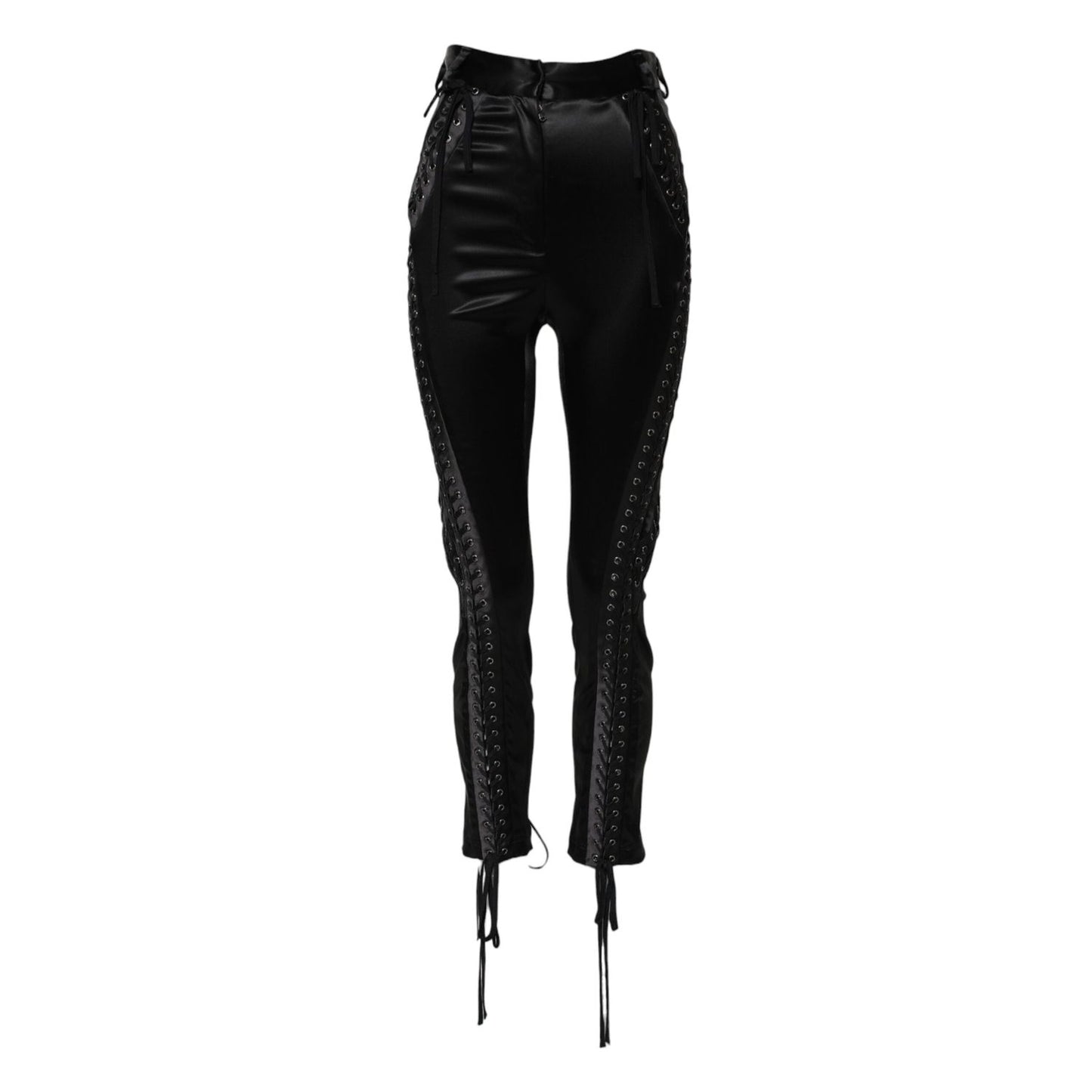 Dolce & Gabbana Black Lace Details High Waist Skinny Pants PAN74957-40