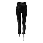Dolce & Gabbana Black Lace Details High Waist Skinny Pants PAN74957-40