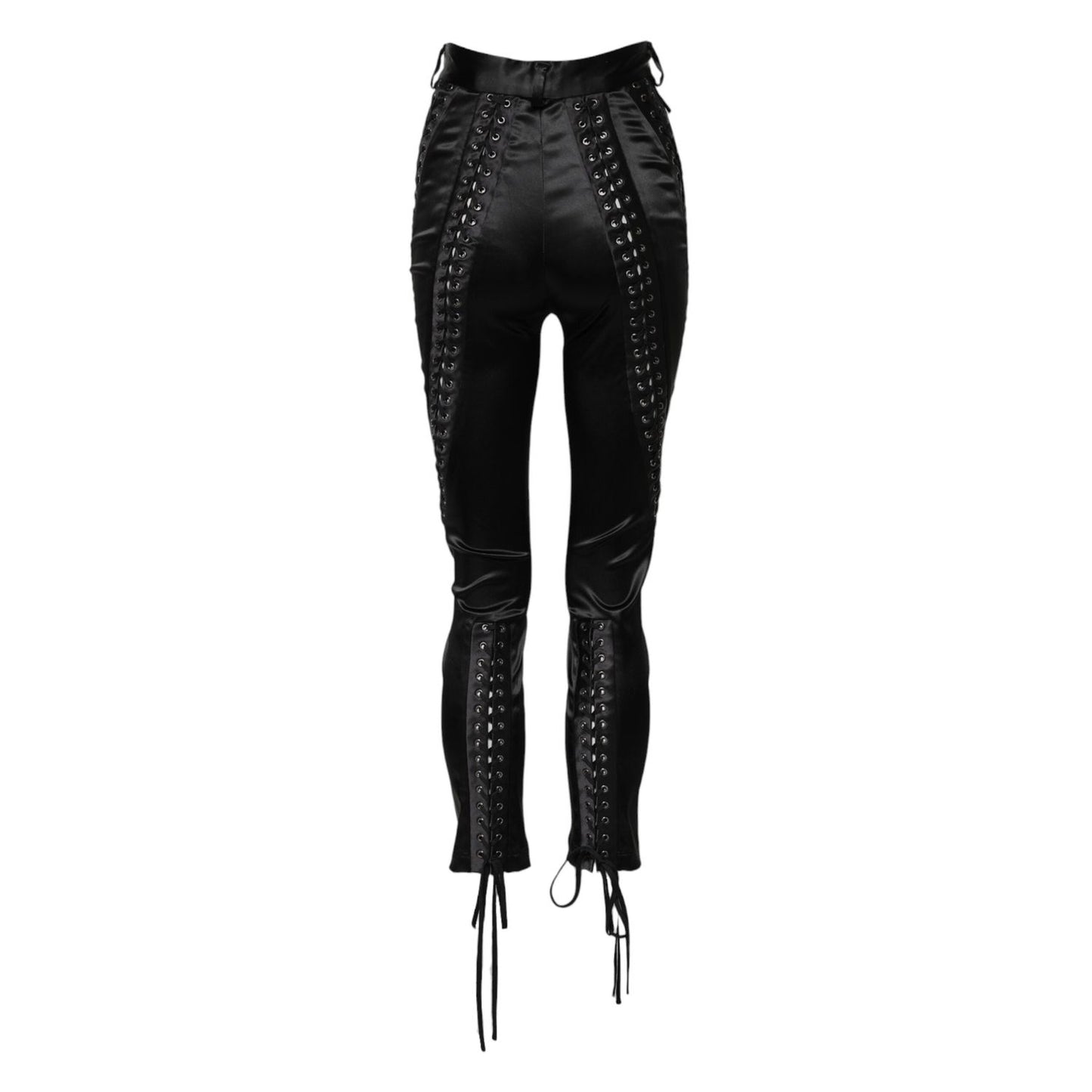 Dolce & Gabbana Black Lace Details High Waist Skinny Pants PAN74957-40