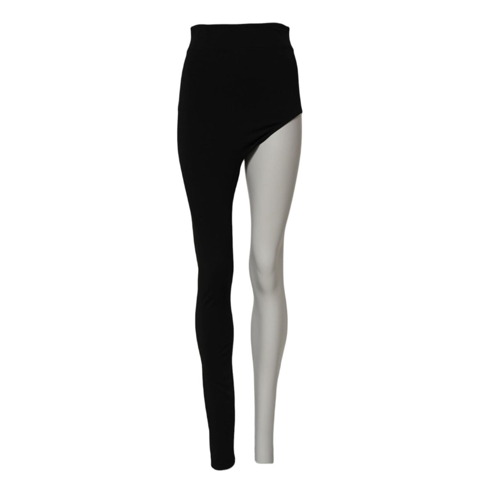 Dolce & Gabbana Black Wool High Waist Single Leg Pants PAN74962-40