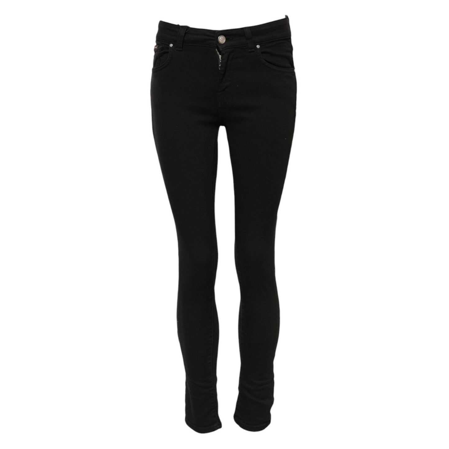 Dolce & Gabbana Black Cotton Skinny Mid Waist Denim Jeans PAN75632-36