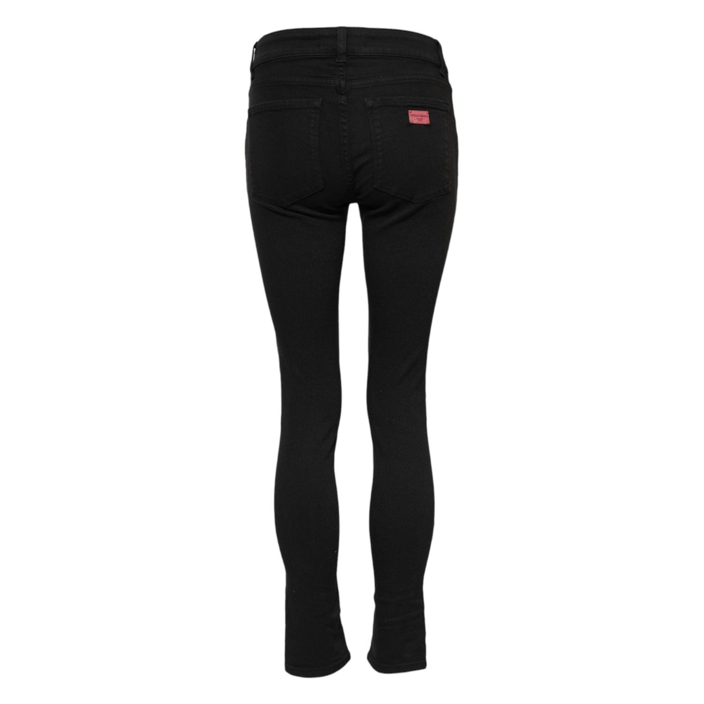 Dolce & Gabbana Black Cotton Skinny Mid Waist Denim Jeans PAN75632-36
