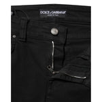 Dolce & Gabbana Black Cotton Skinny Mid Waist Denim Jeans PAN75632-36