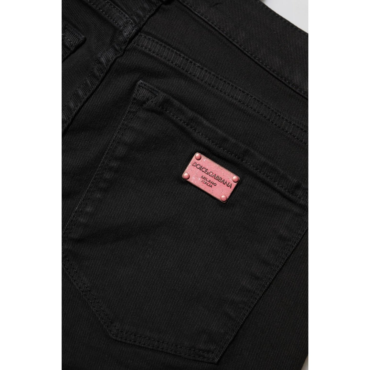 Dolce & Gabbana Black Cotton Skinny Mid Waist Denim Jeans PAN75632-36