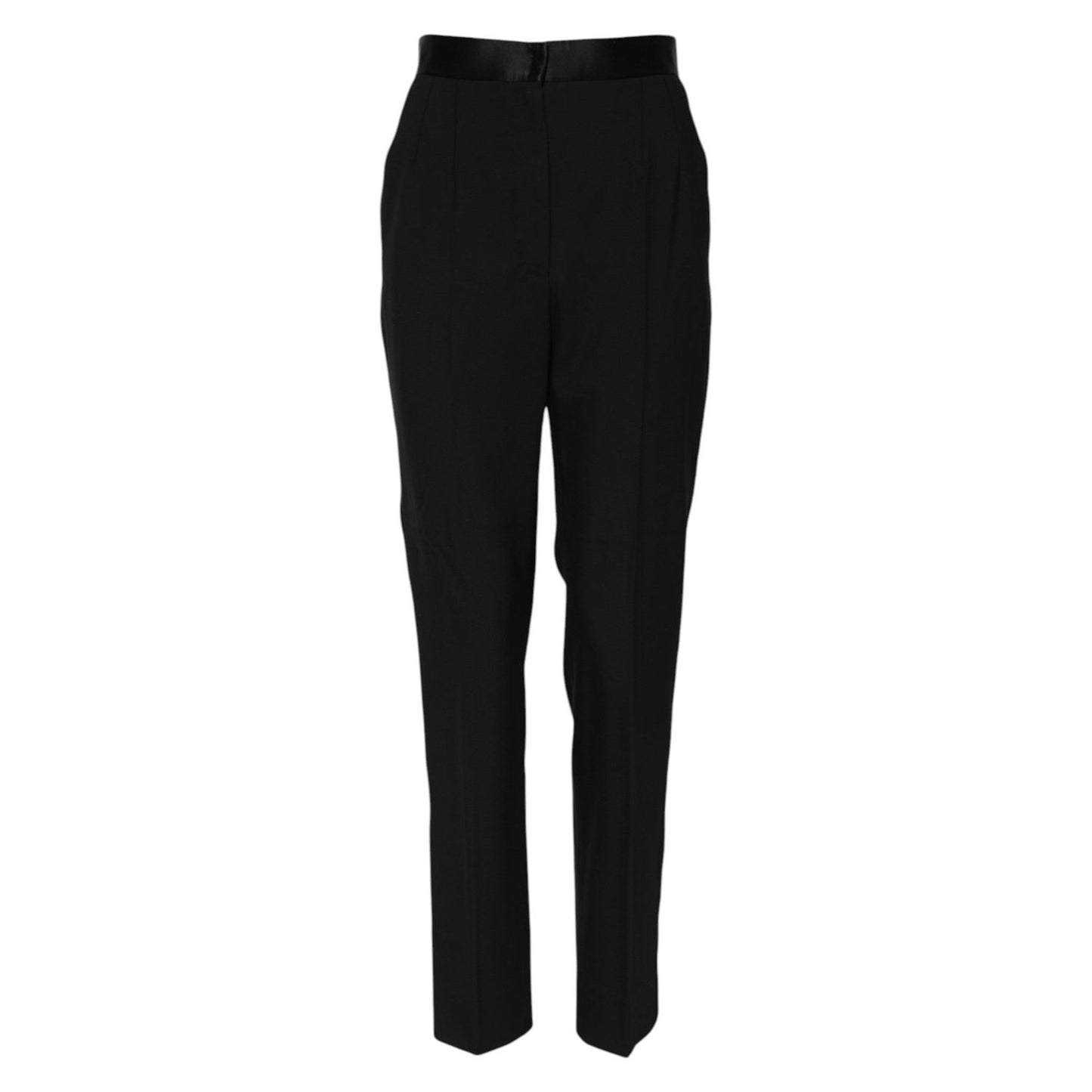 Dolce & Gabbana Black Wool Tapered High Waist Pants PAN75640-40