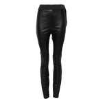 Dolce & Gabbana Black Leather Elastic Waist Pants PAN75963-40