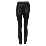 Dolce & Gabbana Black Leather Elastic Waist Pants PAN75963-40