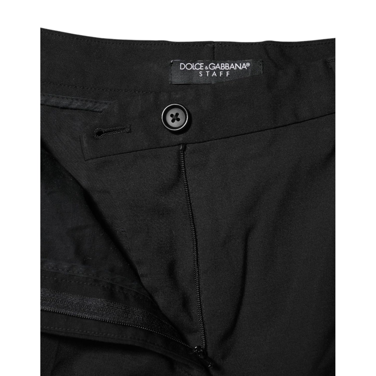 Dolce & Gabbana Black STAFF High Waist Tapered Pants PAN75978-38