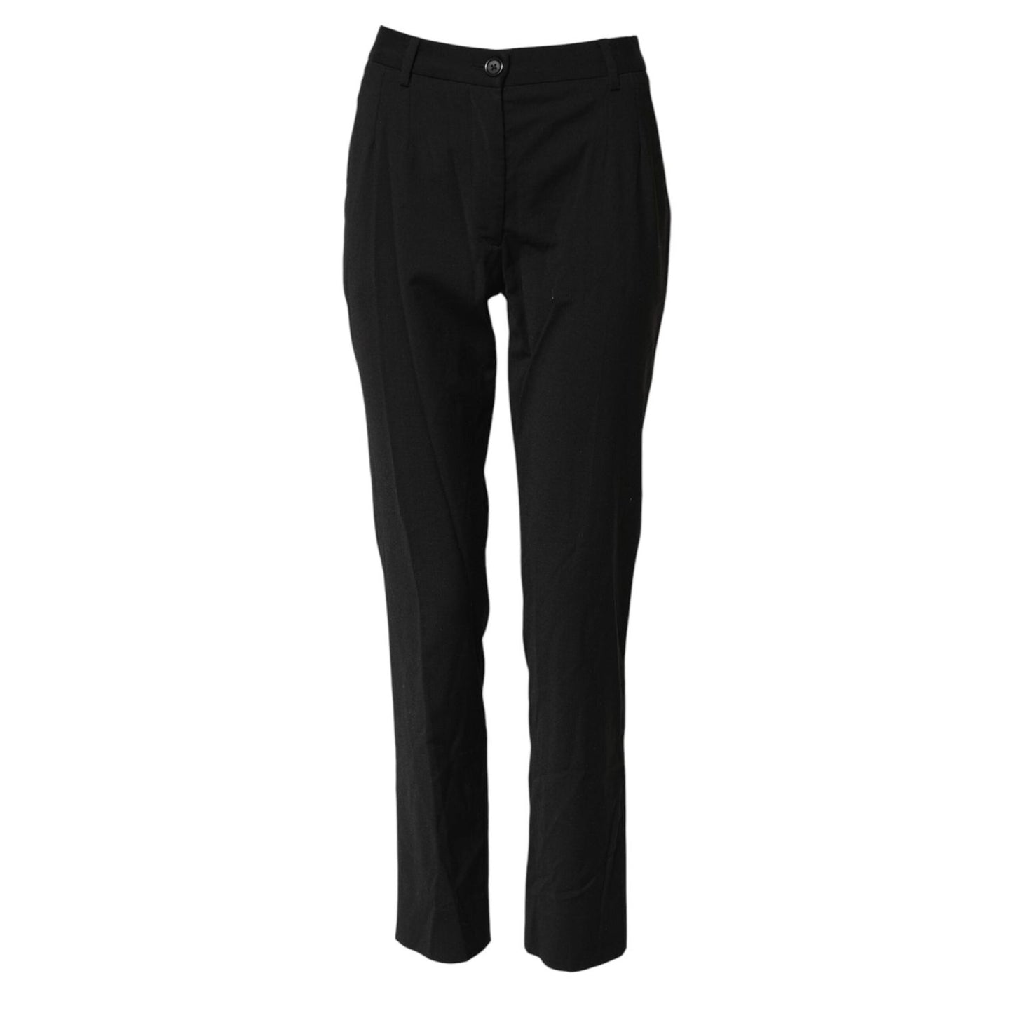 Dolce & Gabbana Black STAFF Mid Waist Tapered Pants PAN75992-38