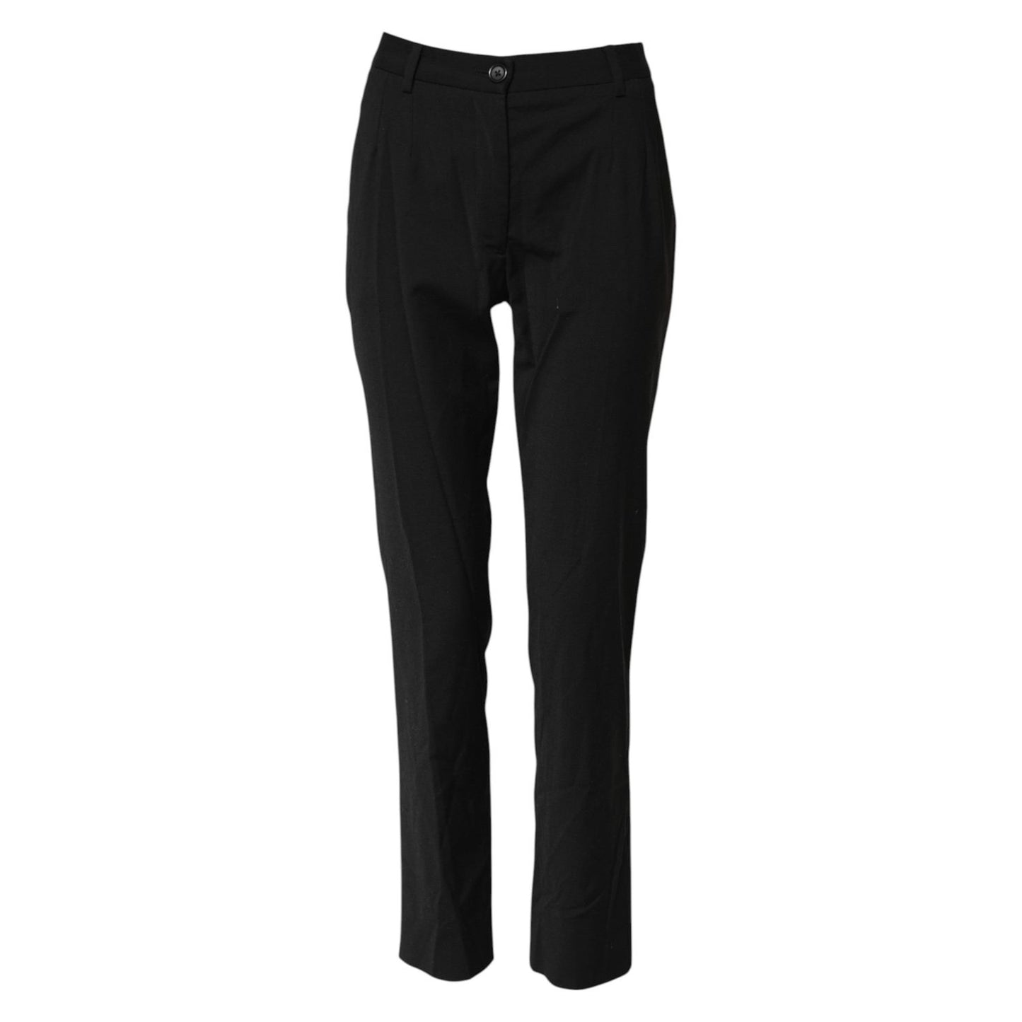 Dolce & Gabbana Black STAFF Mid Waist Tapered Pants PAN75992-38