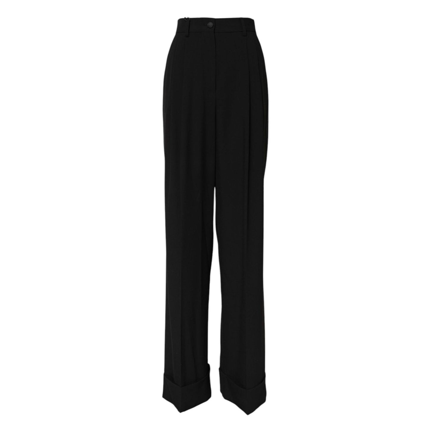 Dolce & Gabbana Black Wool High Waist Formal Pants PAN75994-38
