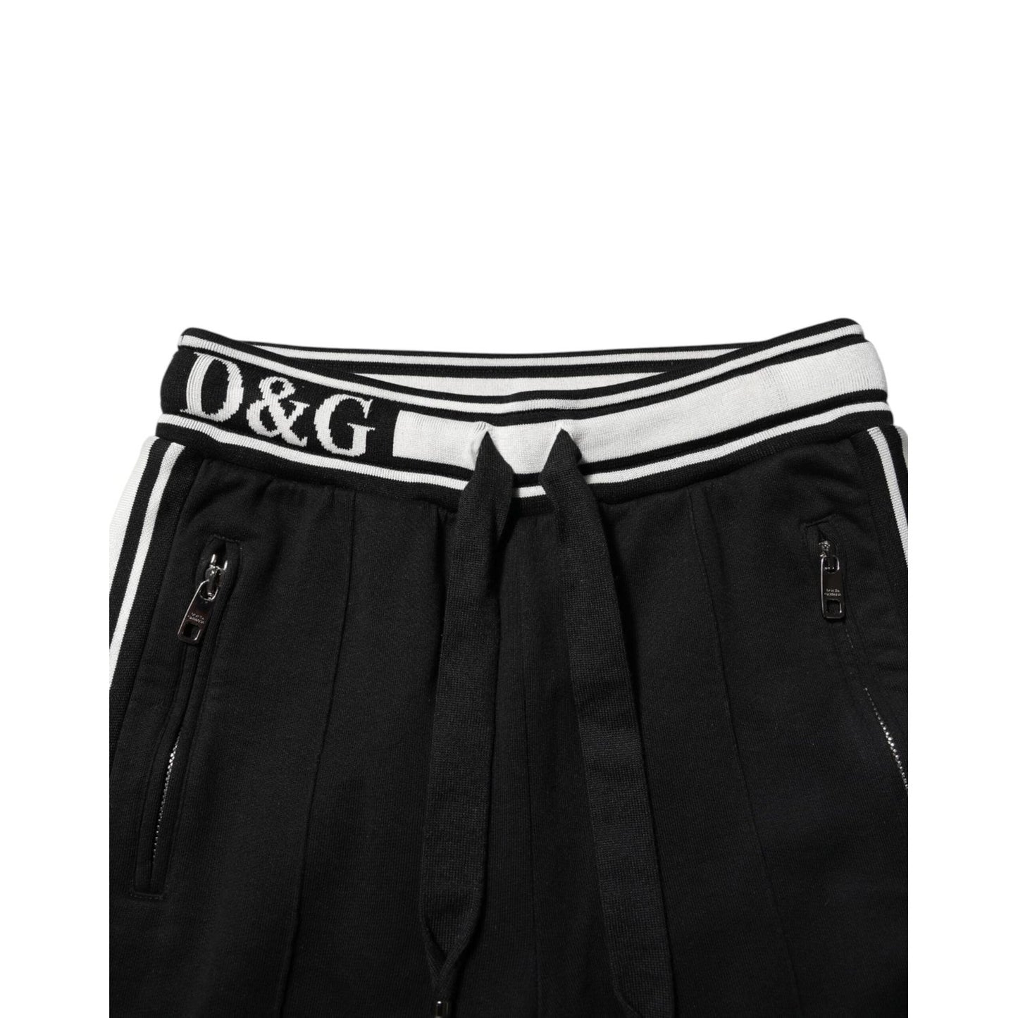 Dolce & Gabbana Black Cotton Jogger Logo Waist Pants PAN76103-38