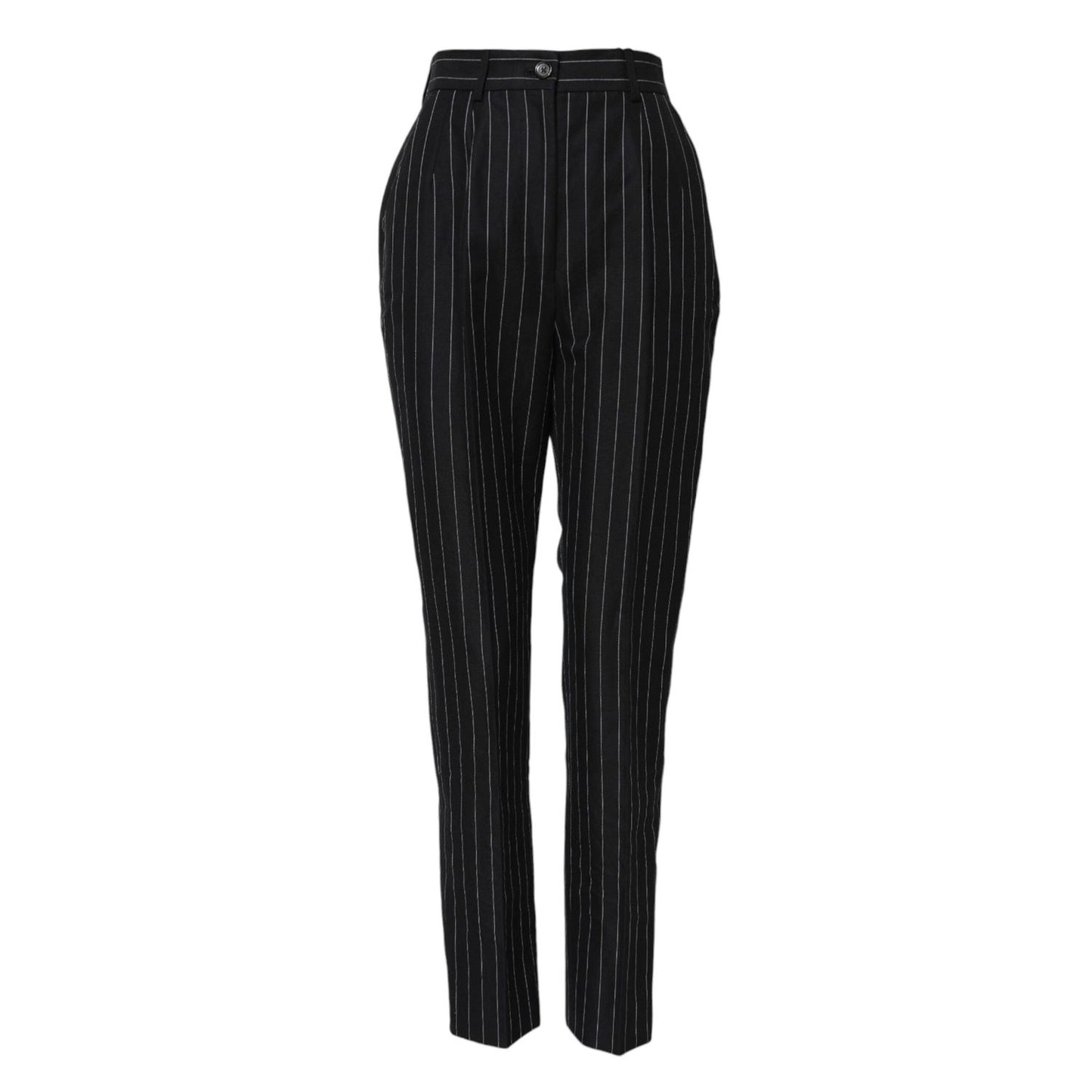 Dolce & Gabbana Black Stripes High Waist Tapered Pants PAN76508-40