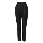 Dolce & Gabbana Black Stripes High Waist Tapered Pants PAN76508-40