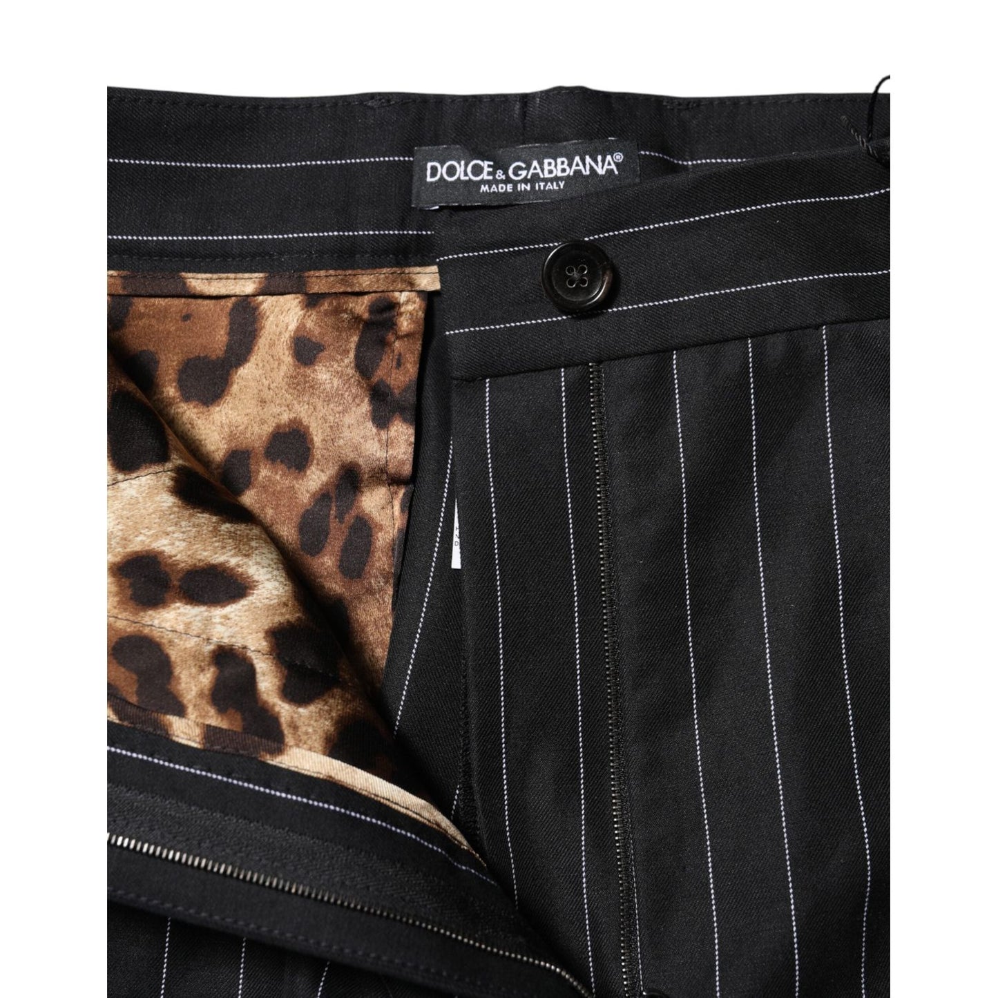 Dolce & Gabbana Black Stripes High Waist Tapered Pants PAN76508-40