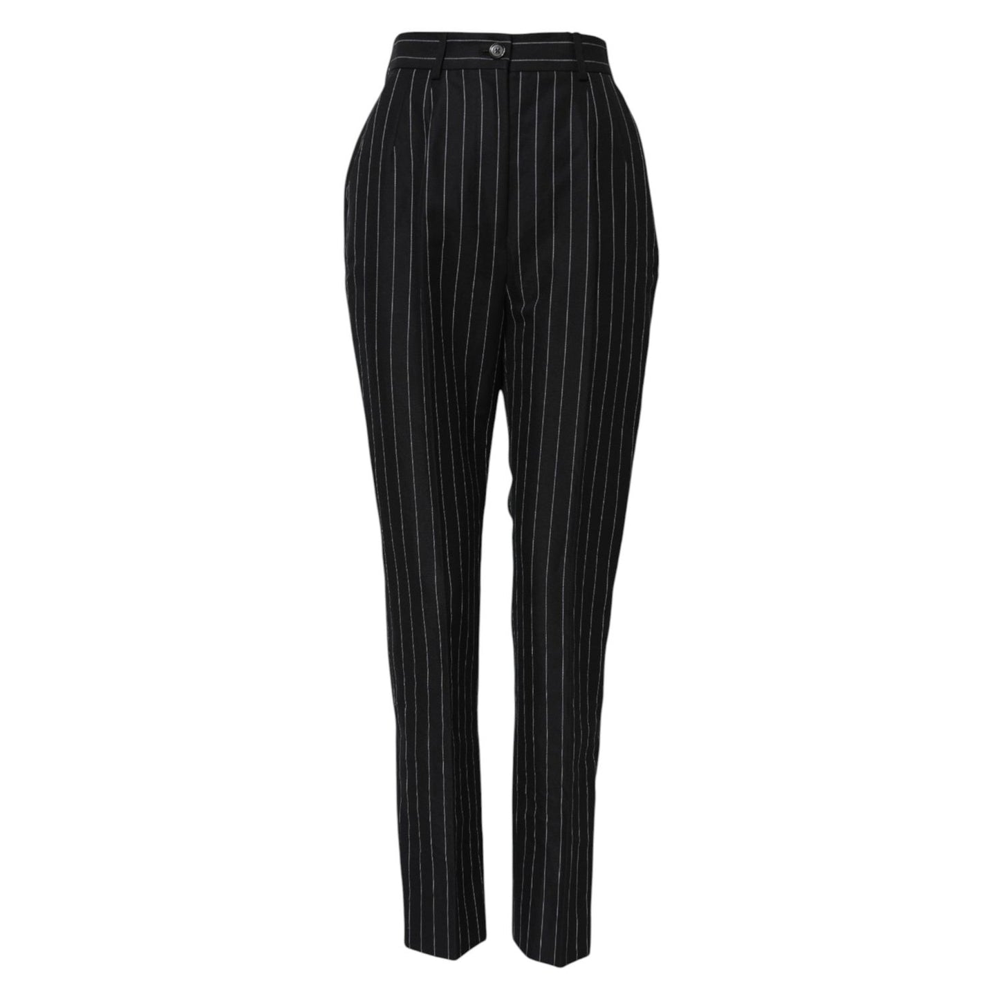 Dolce & Gabbana Black Stripes High Waist Tapered Pants PAN76508-40