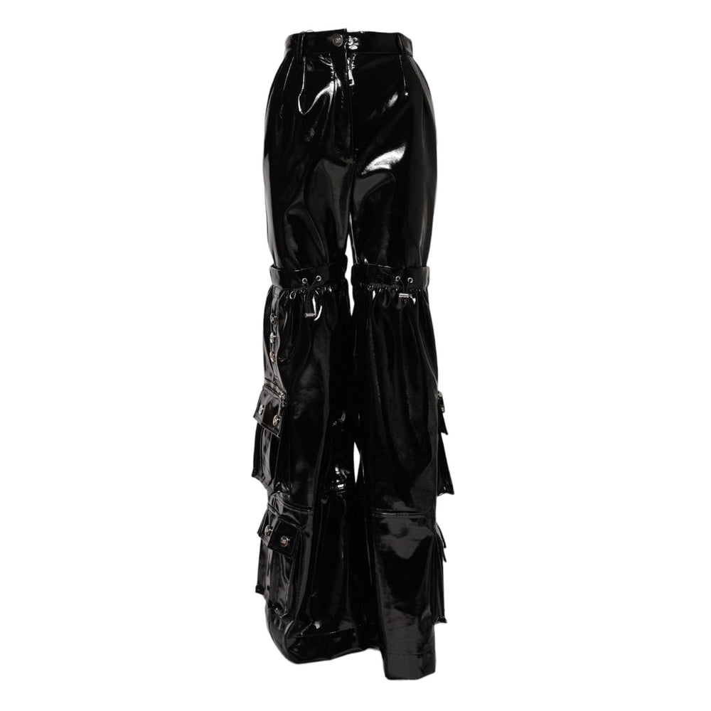 Dolce & Gabbana Black High Waist Cargo Bootcut Pants PAN76512-40