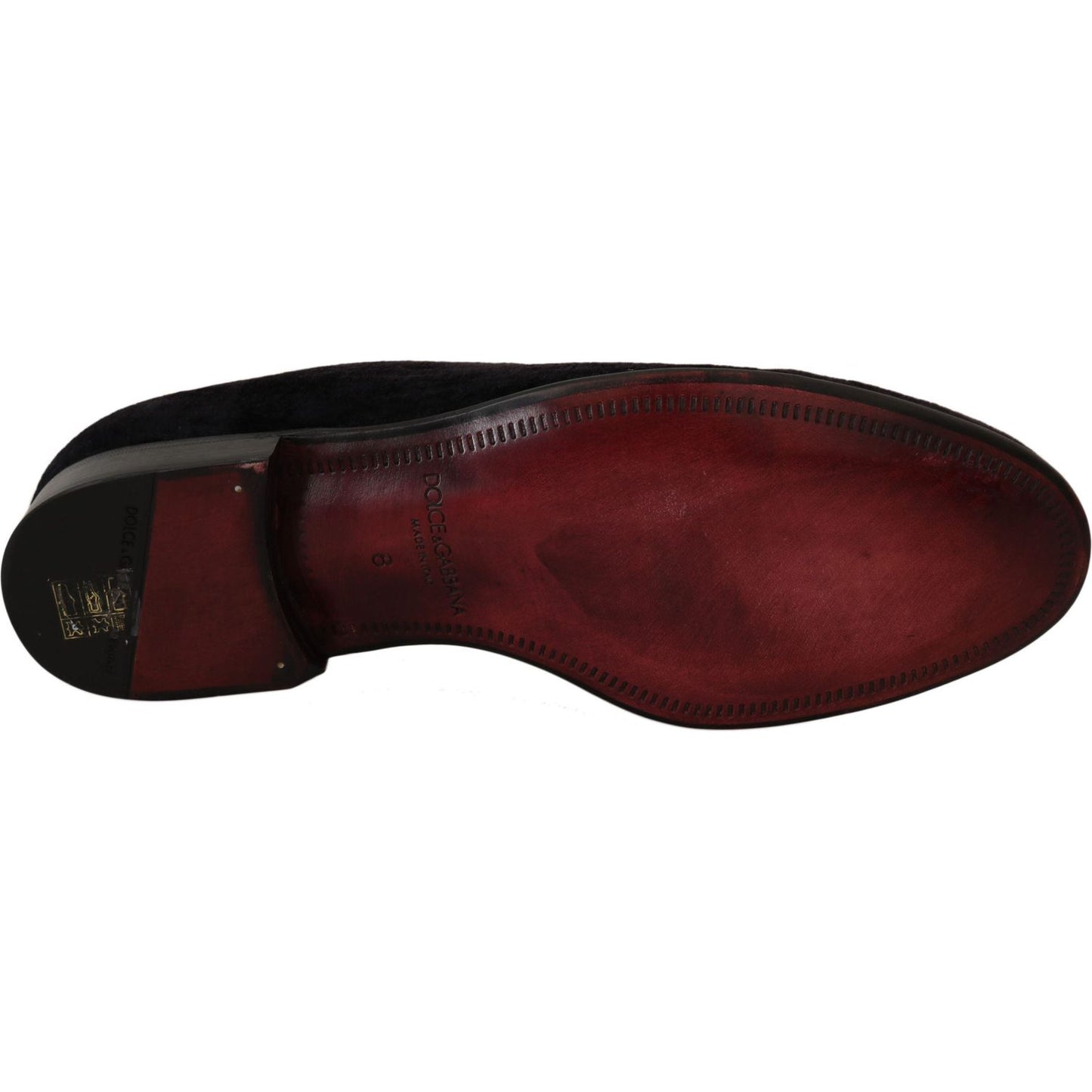 Dolce & Gabbana Elegant Black Loafers with Gold Crown Embroidery Dolce & Gabbana Black