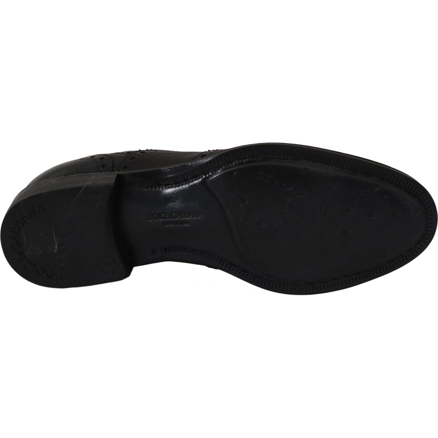 Dolce & Gabbana Elegant Dark Blue Wingtip Derby Dress Shoes Dolce & Gabbana Black