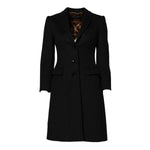 Dolce & Gabbana Black Wool Long Sleeves Trench Coat Jacket JKT3706-36