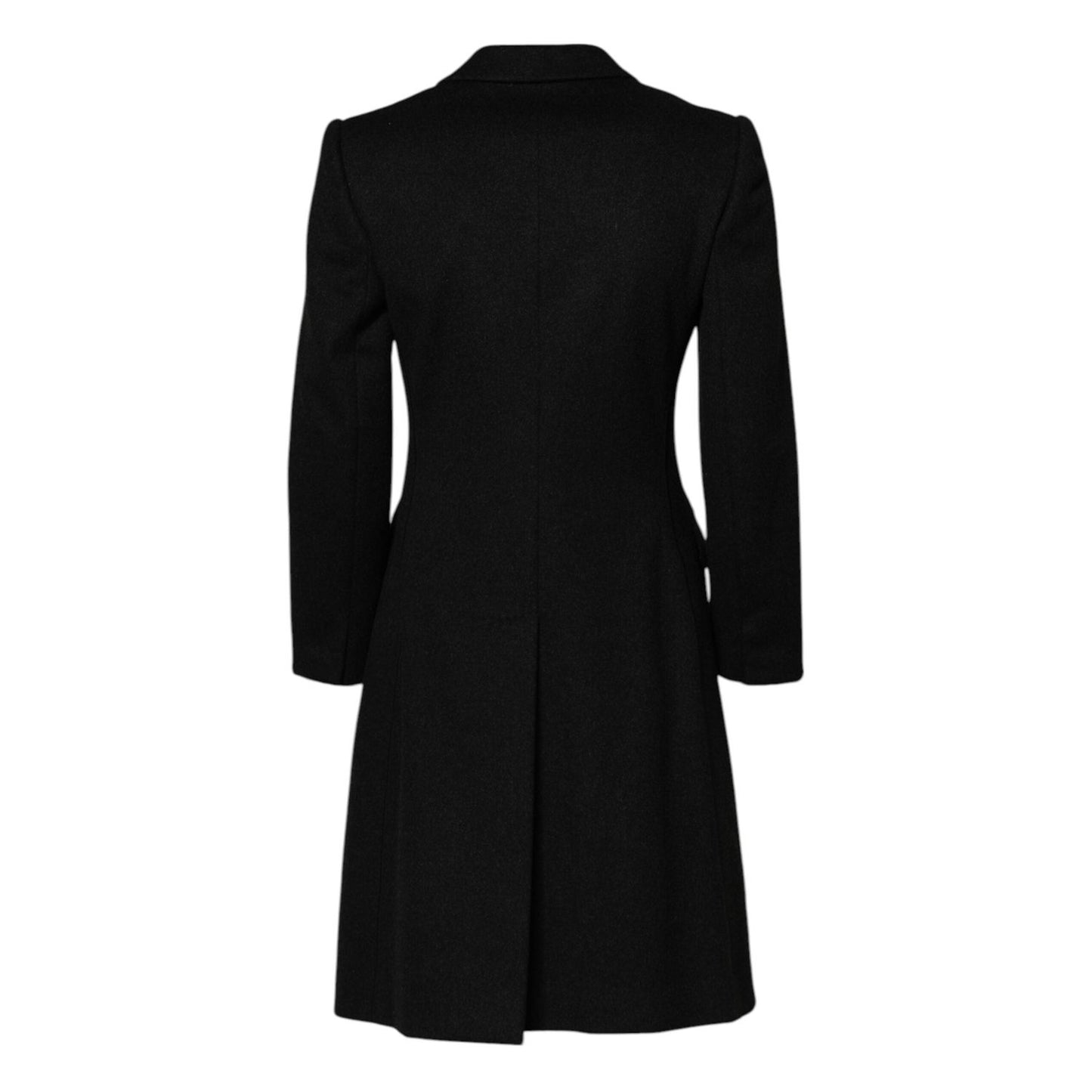 Dolce & Gabbana Black Wool Long Sleeves Trench Coat Jacket JKT3706-36