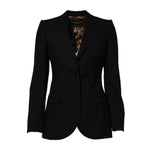 Dolce & Gabbana Black Wool Single Breasted Coat Jacket JKT41285-36