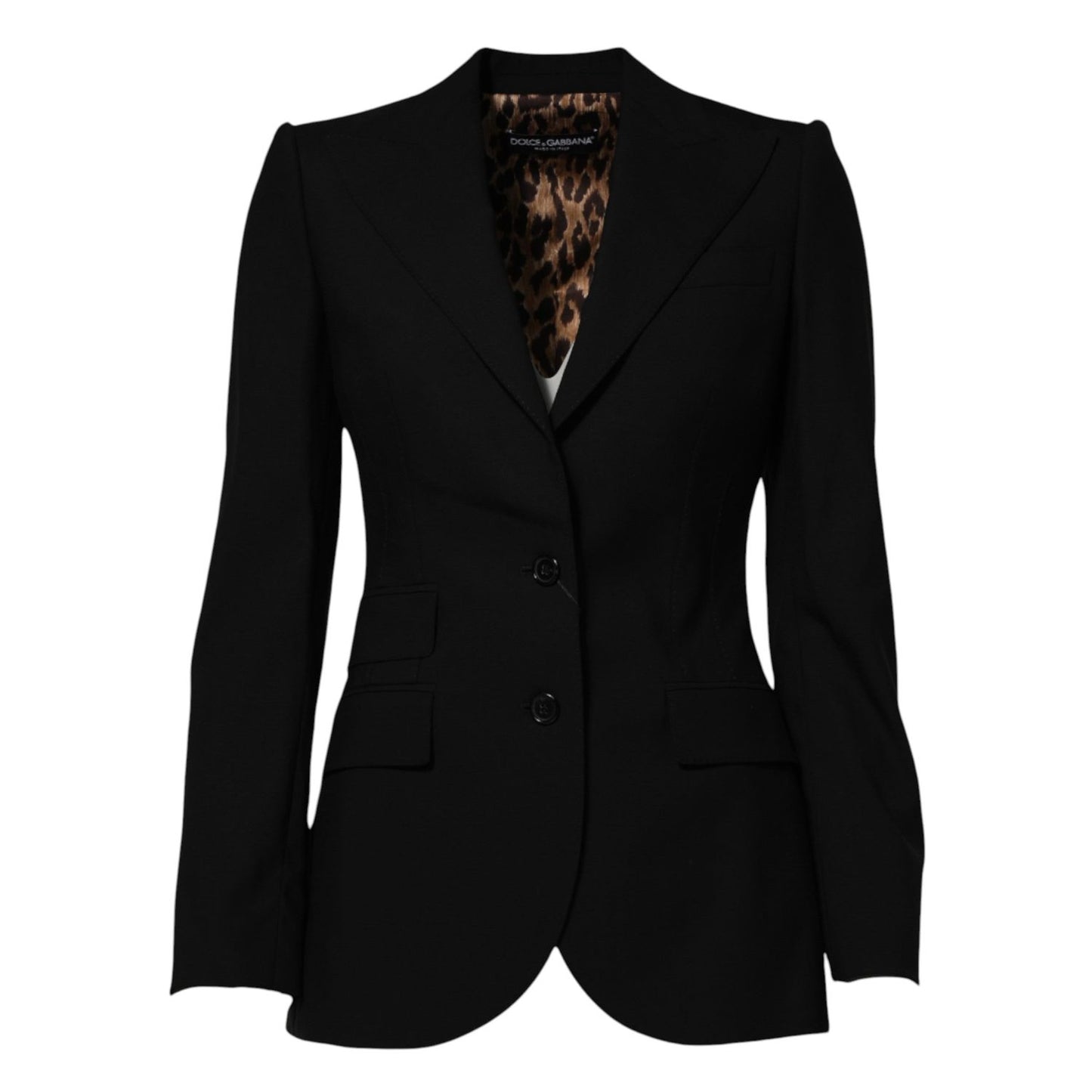 Dolce & Gabbana Black Wool Single Breasted Coat Jacket JKT41285-36