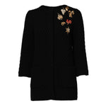 Dolce & Gabbana Black Cashmere Quilted Embellished Jacket JKT41404-36