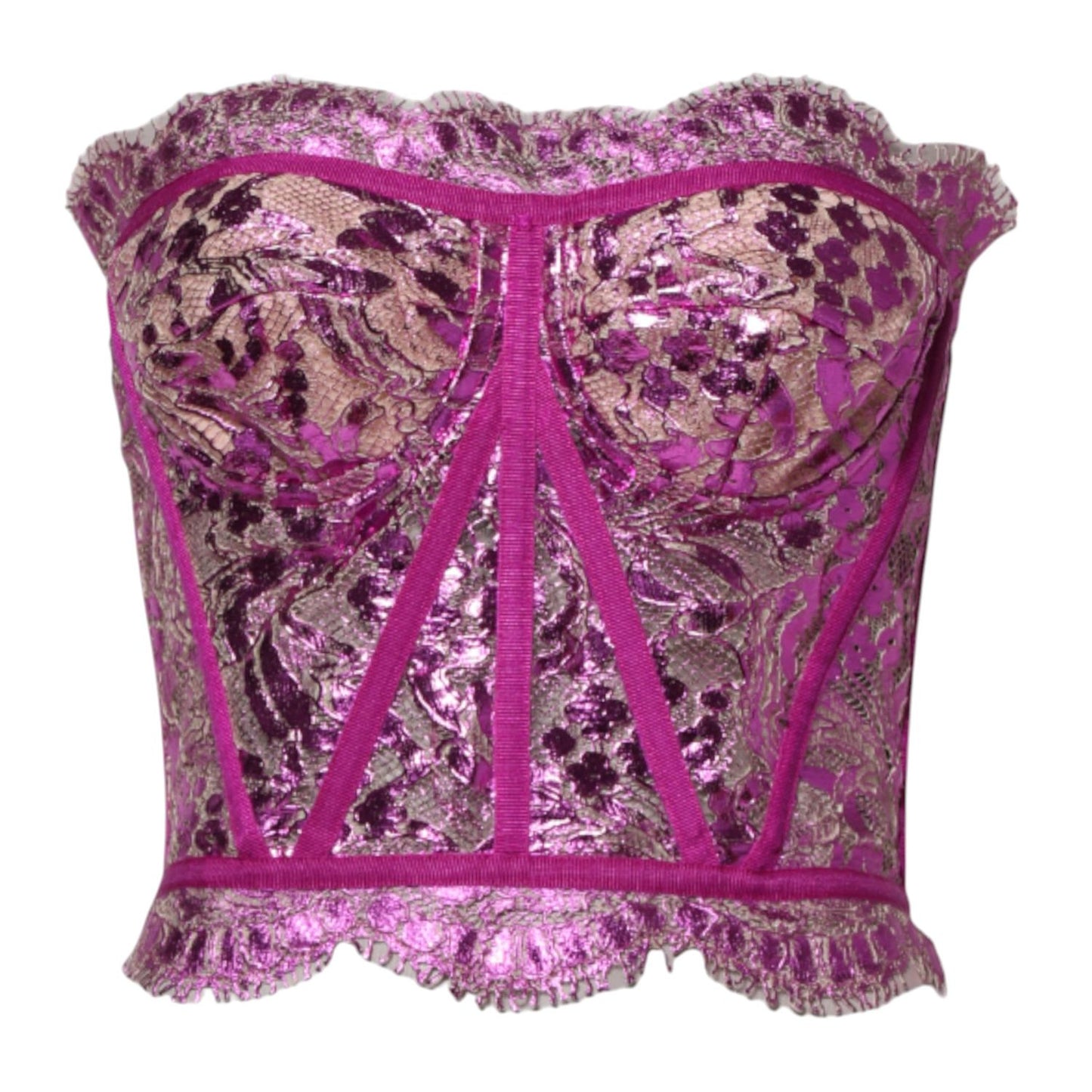 Dolce & Gabbana Pink Bustier Sleeveless Corset Blouse Top TSH87613-40
