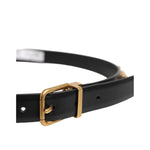 Dolce & Gabbana Black Leather Studded Gold Tone Buckle Belt BEL9255-85